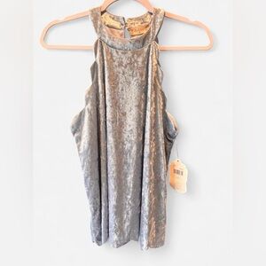 Altar’d State Velvet Halter Top NWT – Powder Blue – Size M